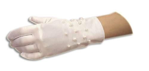 Fashion Lady Wedding Gloves with Pearl Decoration (JYG-29315)