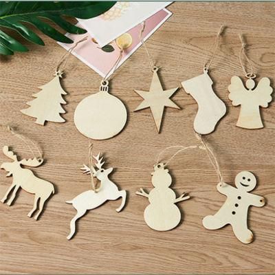 Wooden Carved Christmas Ornaments Wood Shaped Art Ornaments Carving Patterns Christmas Tree Hanging Christmas Ornament