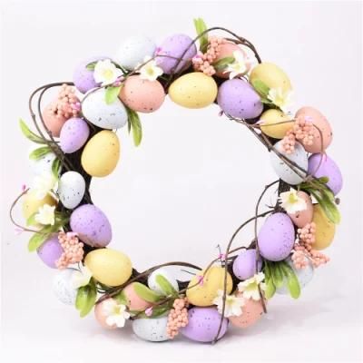 Factory Suppliers Spring Home Rattan Wreath Indoor Easter Egg Wreath
