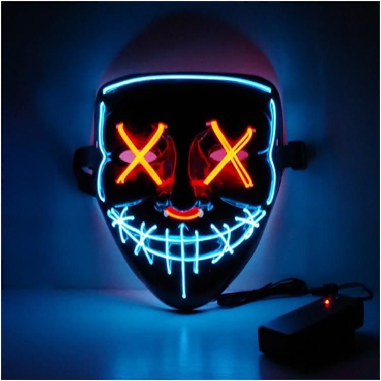 Halloween LED Light up EL Wire Neon Purge Party Mask