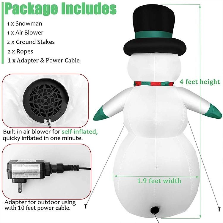 Customized Inflatable Outdoor Decoration LED Lights Snowman Factory Price Christmas