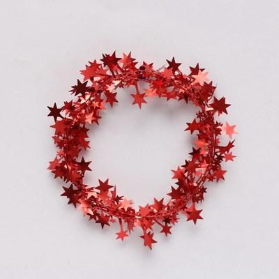 Real Cheap Price Europe Style Christmas Tree Decorative Red 270cm Pet Tinsel with Small Star
