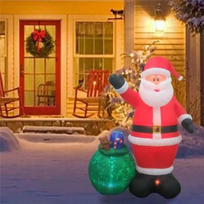 Fat Inflatable Santa with Gift Bag LED Internal Light Blow up