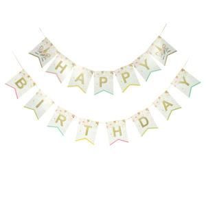 Umiss Paper Unicorn Happy Birthday Bunting Banner for Kids Birthday