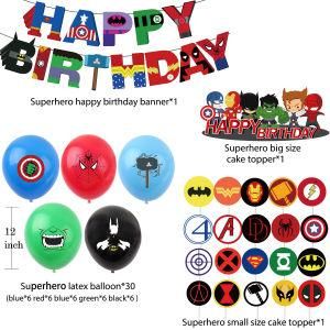 Superhero Theme Balloon Set Children Birthday Boy Girl Theme Balloon Decorations