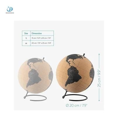 Nobel Cork Globe Proper Size Decorative World Globe Home &amp; Office Desktop