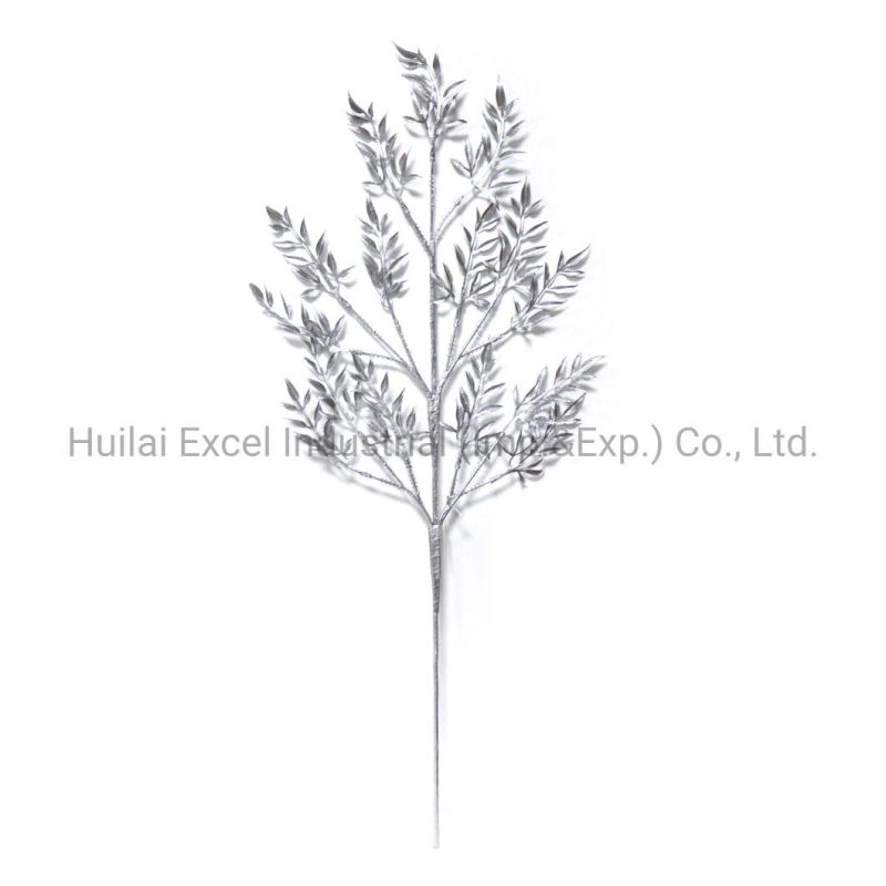 Christmas Decoration Leaf Picks Gold Branches Glitter Leaves Picks