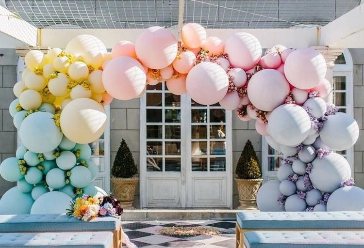 Party Balloons 2.2 Grams Round Birthday Arch Foiled Lights PVC Clear Transparent Big Size Glitter Wedding Macaron Balloon