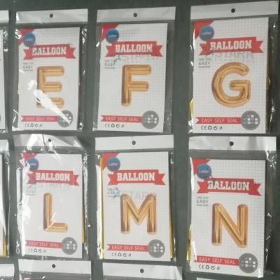 Hot Selling Retail Package Shape a to Z Foil Letter 32inch Giant Large Size Alphabet Mylar Letter Balloon