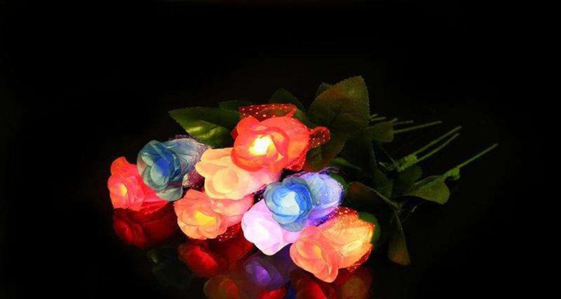 LED Flower Lights LED Rose Wedding Decoration LED Rose Flower