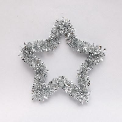 Hot Sale Chistmas Tree Decorative Silver 30cm Pet Christmas Star Shape Wreath