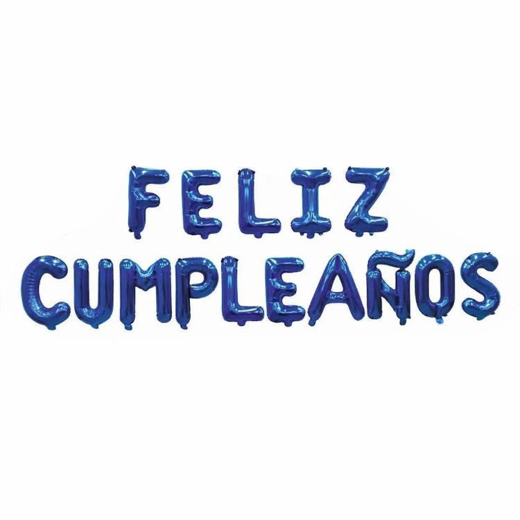 Spanish Happy Birthday Aluminum Foil Balloon Set Feliz Cumpleanos Letter Balloon