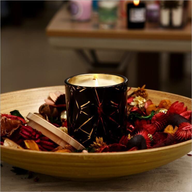Luxury Return Gifts Glass Jar Wooden Lid Stopper Soy Scented Candle