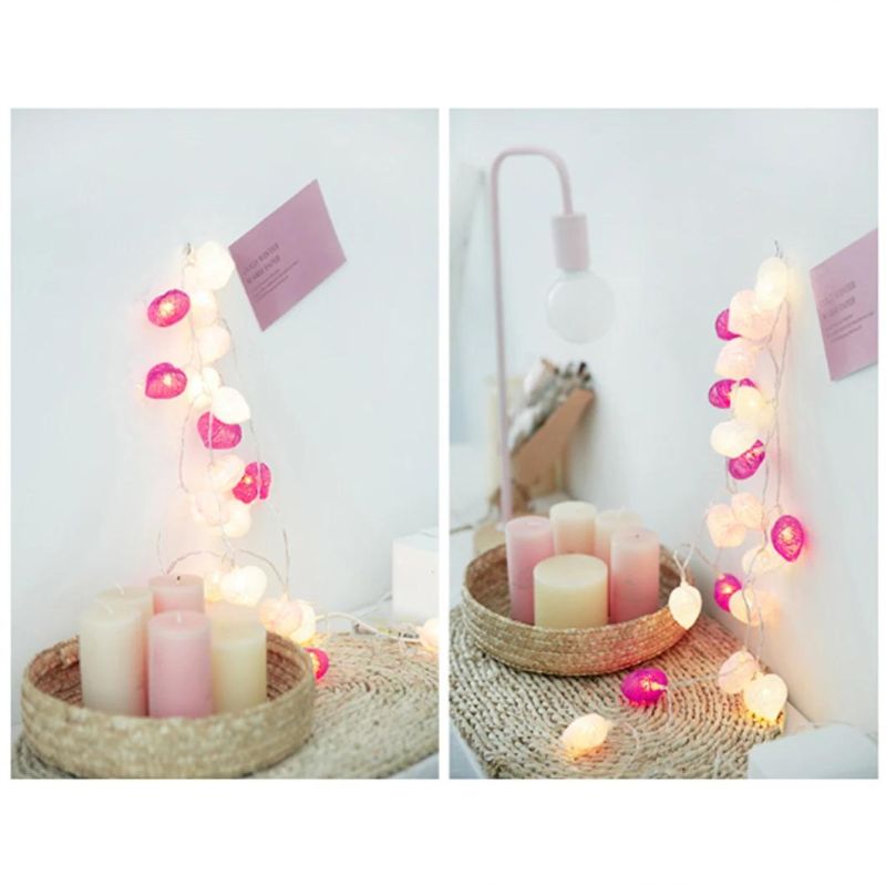 LED Luminous Lamp String Heart-Shaped Lamp String with Cotton Thread