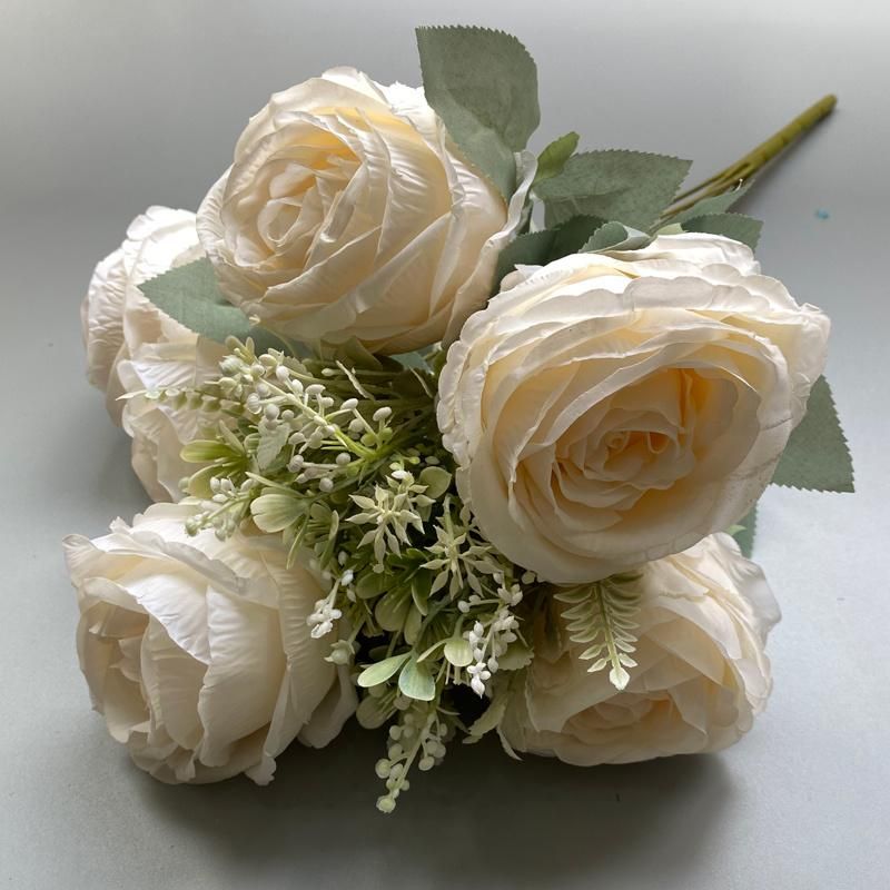 Good Quality Latest Fancy Designing Decorative Flower Artificial Decor Wedding Rose Bunches