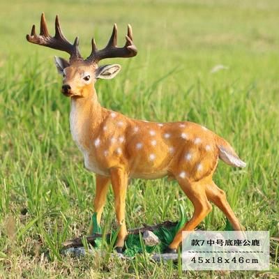 Life Size Fiberglass Sika Deer Statue Figure for Garden Decoration