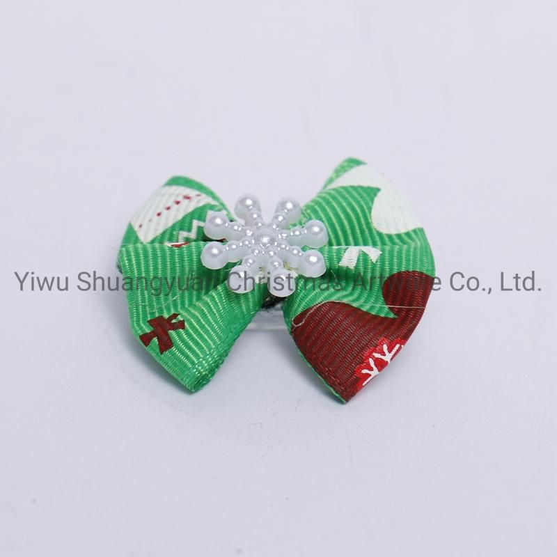 Christmas Pet Supplies Bowknot for Holiday Wedding Party Decoration Supplies Hook Ornament Craft Gifts