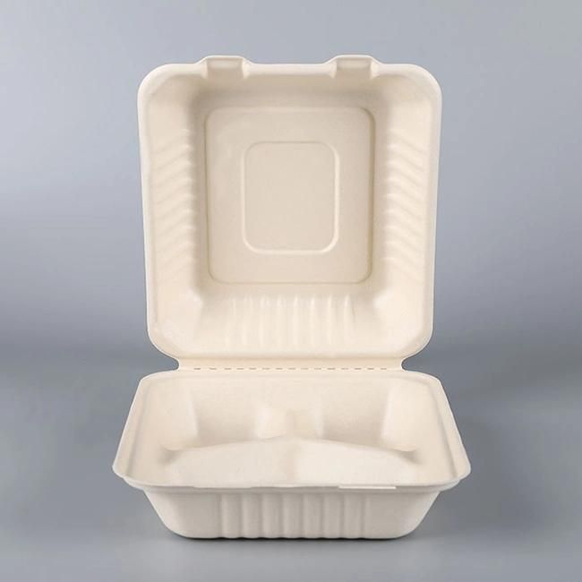 Eco Food Container Clamshell Microwave Biodegradable Compostable Food Packaging