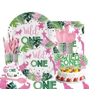 Wild One Themed Pink Baby Girls One Year Old Party Decoration