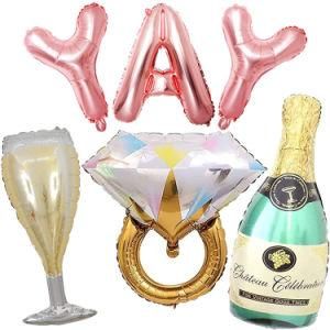 Bachelor Party Decoration Set Ring Rose Gold Letter Wine Bottle Party Supplies