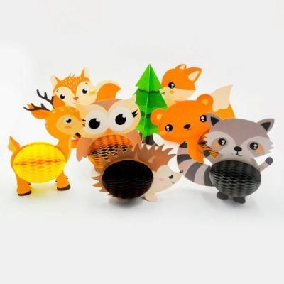 Animal Honeycomb Ball Set Decorations 3D Desktop Honeycomb Ball Children&prime;s Birthday Party Decoration 8PCS/Set