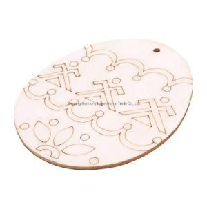 3.5inch Natural Plywood Laser Cut Wood Crafts Unfinished Easter Eggs for Gifts