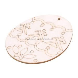 3.5inch Natural Plywood Laser Cut Wood Crafts Unfinished Easter Eggs for Gifts