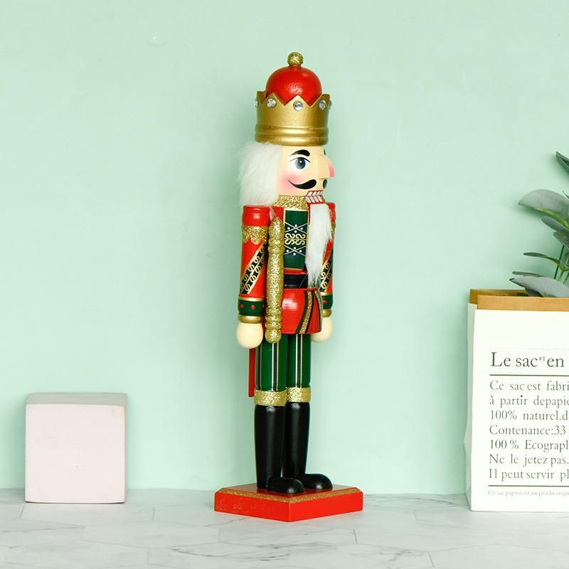 Christmas Ornaments Decorative Red Green Nutcracker Toy Soldier Wooden Handpainted Christmas Traditional Nutcracker