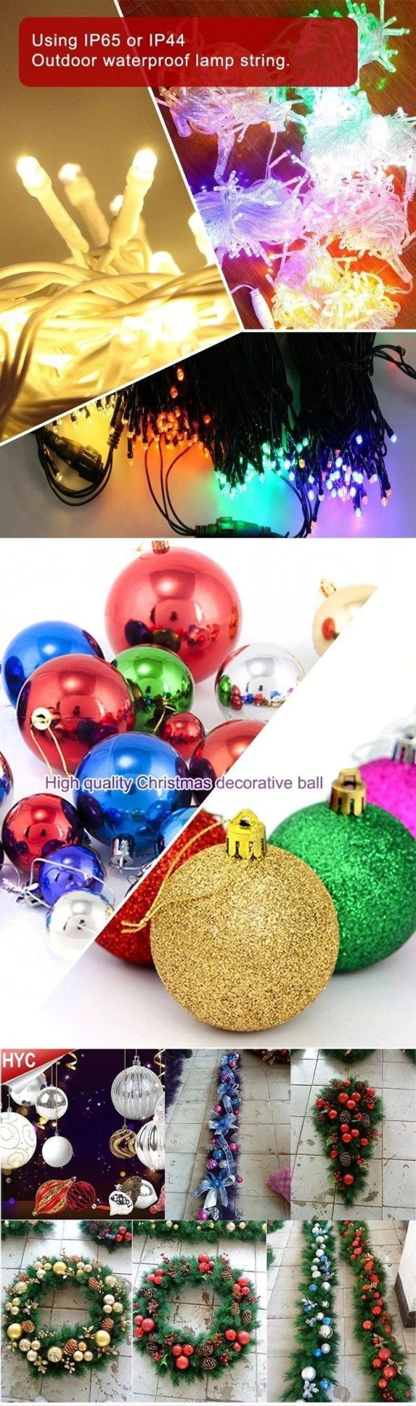 Giant Light Ornaments Artificial Christmas Tree with Electrical Standards