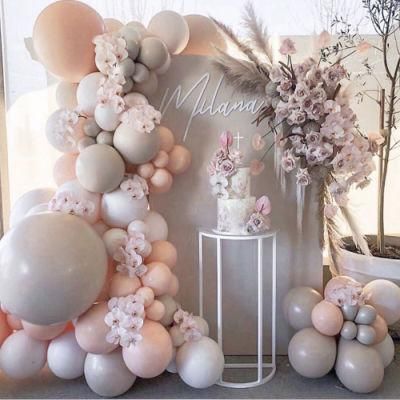Gray Peach Balloon Garland Arch Kit Wedding Bridal Shower, Baby Shower Party Decora Giant Latex Balloon Balloon Arck Kit