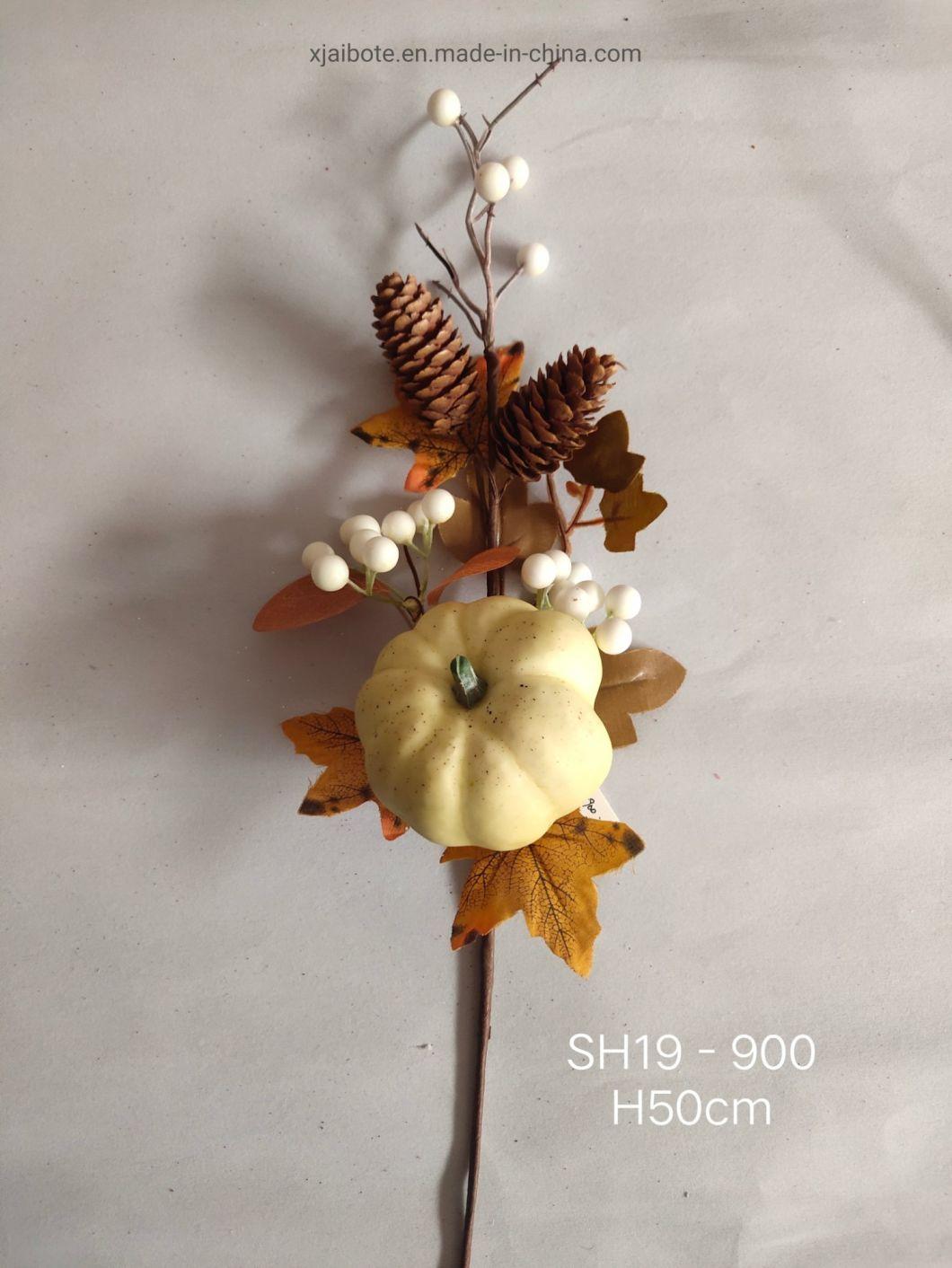 New Products Yellow Artificial Pumpkin Halloween Pick
