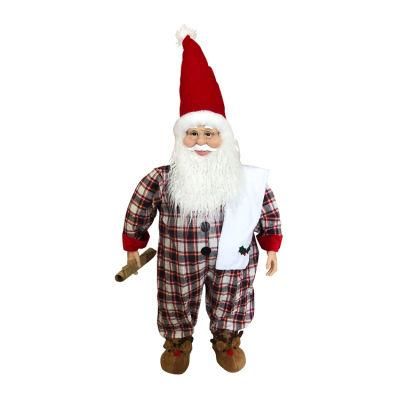 BSCI Standing Cotton Santa Claus Decoration Animated Christmas Figures