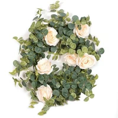 Artificial Vines Faux Silk Leaves Wreath Eucalyptus Greenery Garlands for Wedding Backdrop Arch Wall Decor