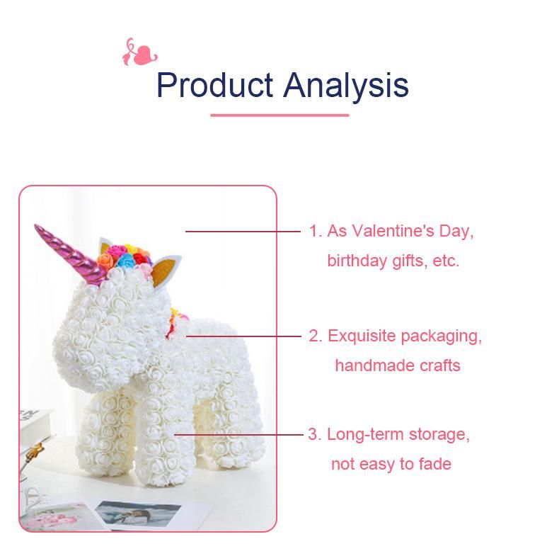 Standing Unicorn Rose Teddy Bear Large Multiple Colors