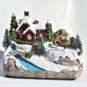Christmas Decorations European Light Music Small House LED Lights Snow House Window Display a Gift