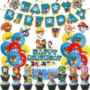Dog Theme Birthday Party Streamer, Cake Topper, Balloons, Birthday Decorations