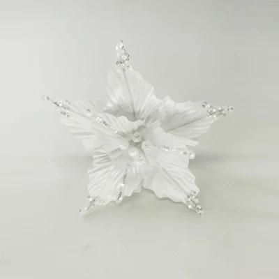New Designed Poinsettia Artificial Flowers Hot Sale Christmas Decoration Flower Artificial Poinsettia for Sale