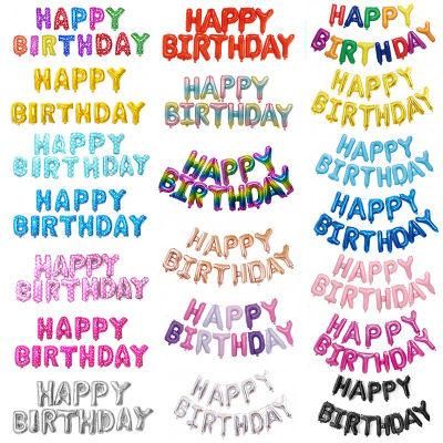 16 Inch &quot;Happy Birthday&quot; Letters Foil Helium Alphabet Party Balloons Banner Set