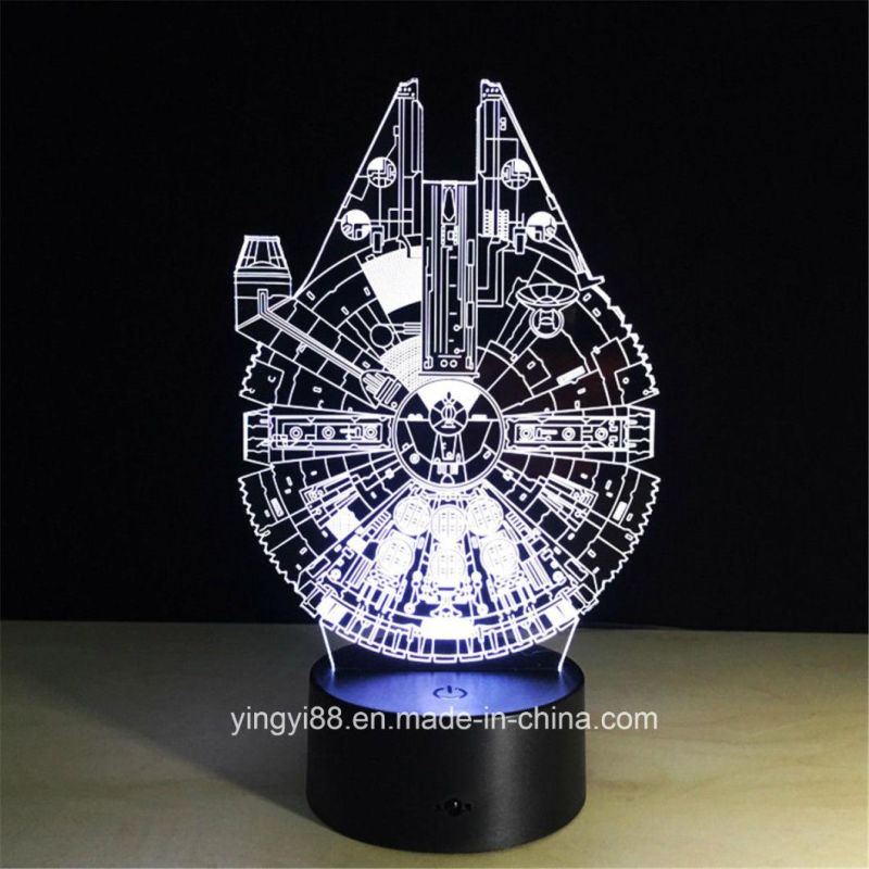 Newest Star Wars 3D Illusion Night Light Color Change Touch Switch Table Desk Lamp
