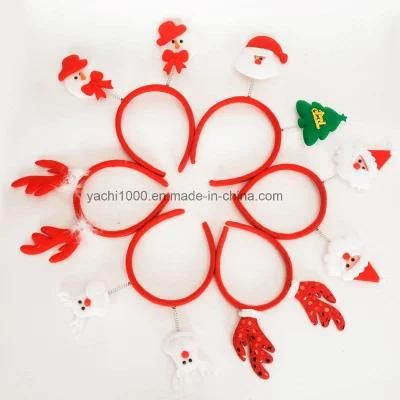 Fashionable Red and White Plush Headband Deer-Antlers