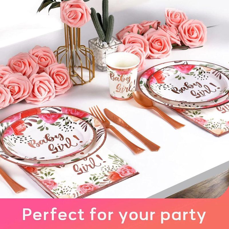 Baby Shower Plates and Napkins, Baby Shower Decorations for Gir