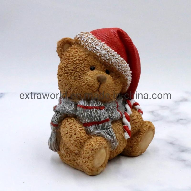 Resin Teddy Bear Money Box Piggy Bank for Christmas Gift