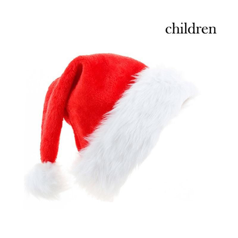 Dropshipping 2022 Christmas Red Adult Children Plush Christmas Hat