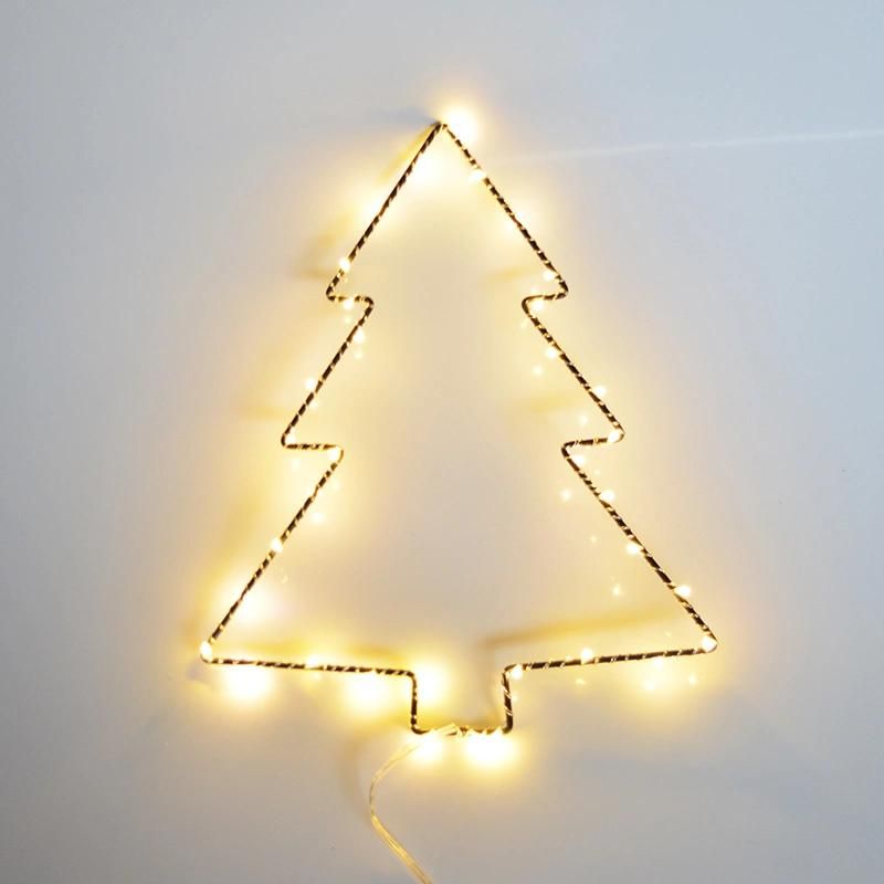 Wrought Iron Christmas Tree Decoration Wall-Mounted Light