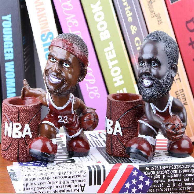 Wholesale Cute Kids Pencil Holder Basketball Star Desk Pen Holder