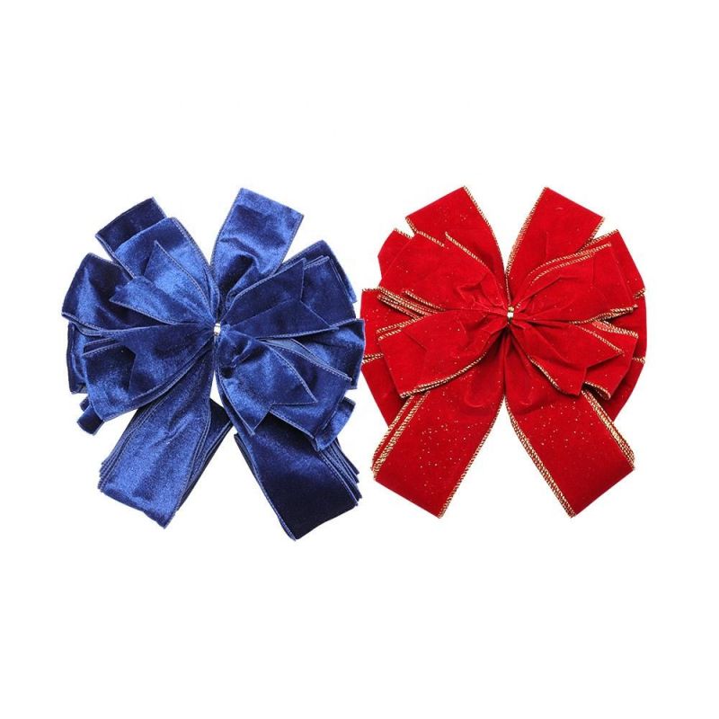Customized Christmas Flocked Cloth Bow