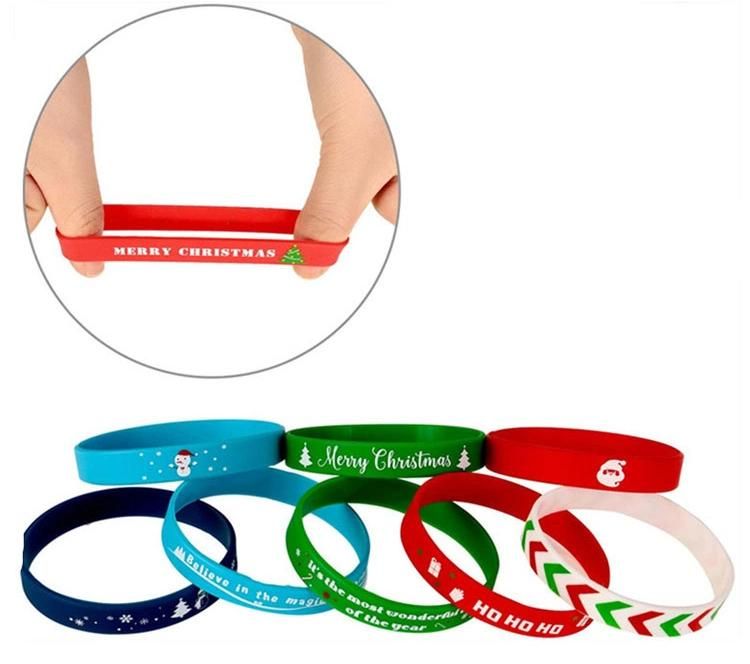 Silicone Promotional Christmas Gift Bracelets and Wristbands