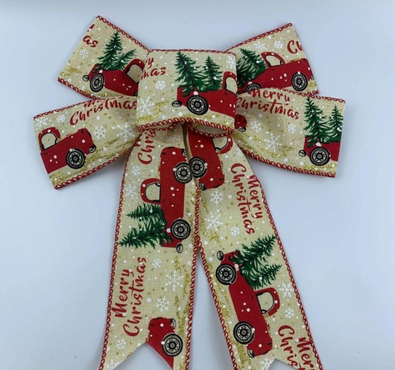 Ribbon Christmas Bow Holiday Decoration Deer Bow DIY Hemp Ribbon