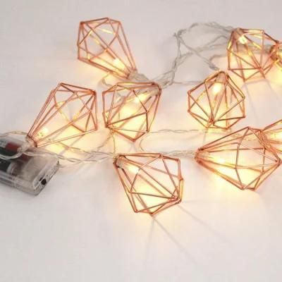 Wrought Iron Diamond LED Battery String Decoration Light