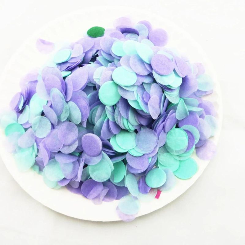 Multicolor Personalized Round Tissue Paper Biodegradable Confetti